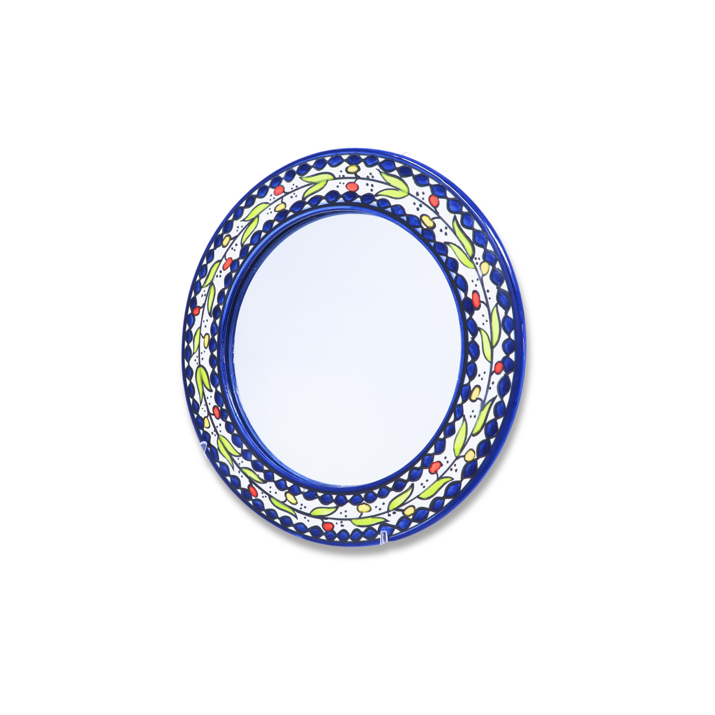 Handmade Ceramic Round Wall Mirror 27 cm, Small