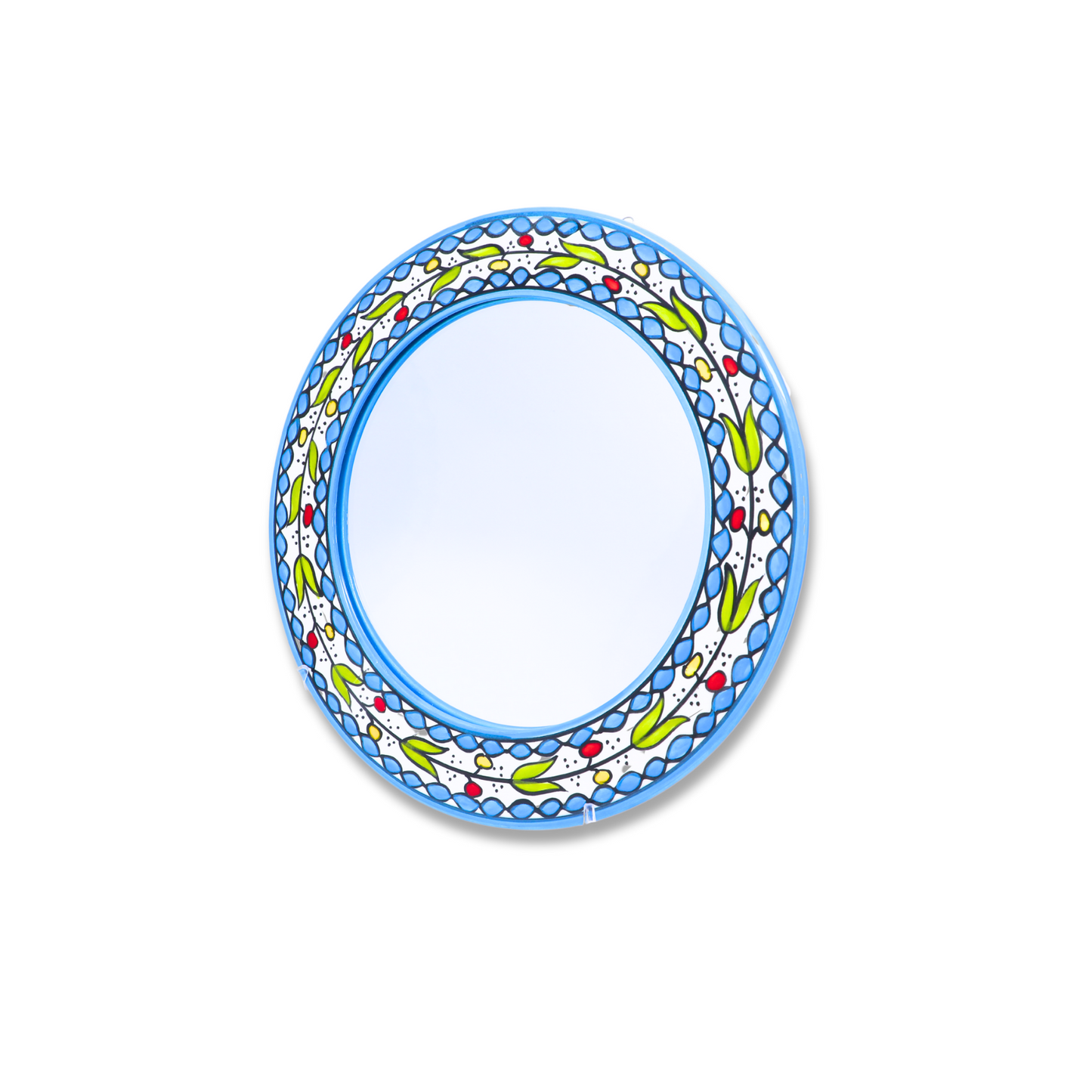 Handmade Ceramic Round Wall Mirror 27 cm, Small