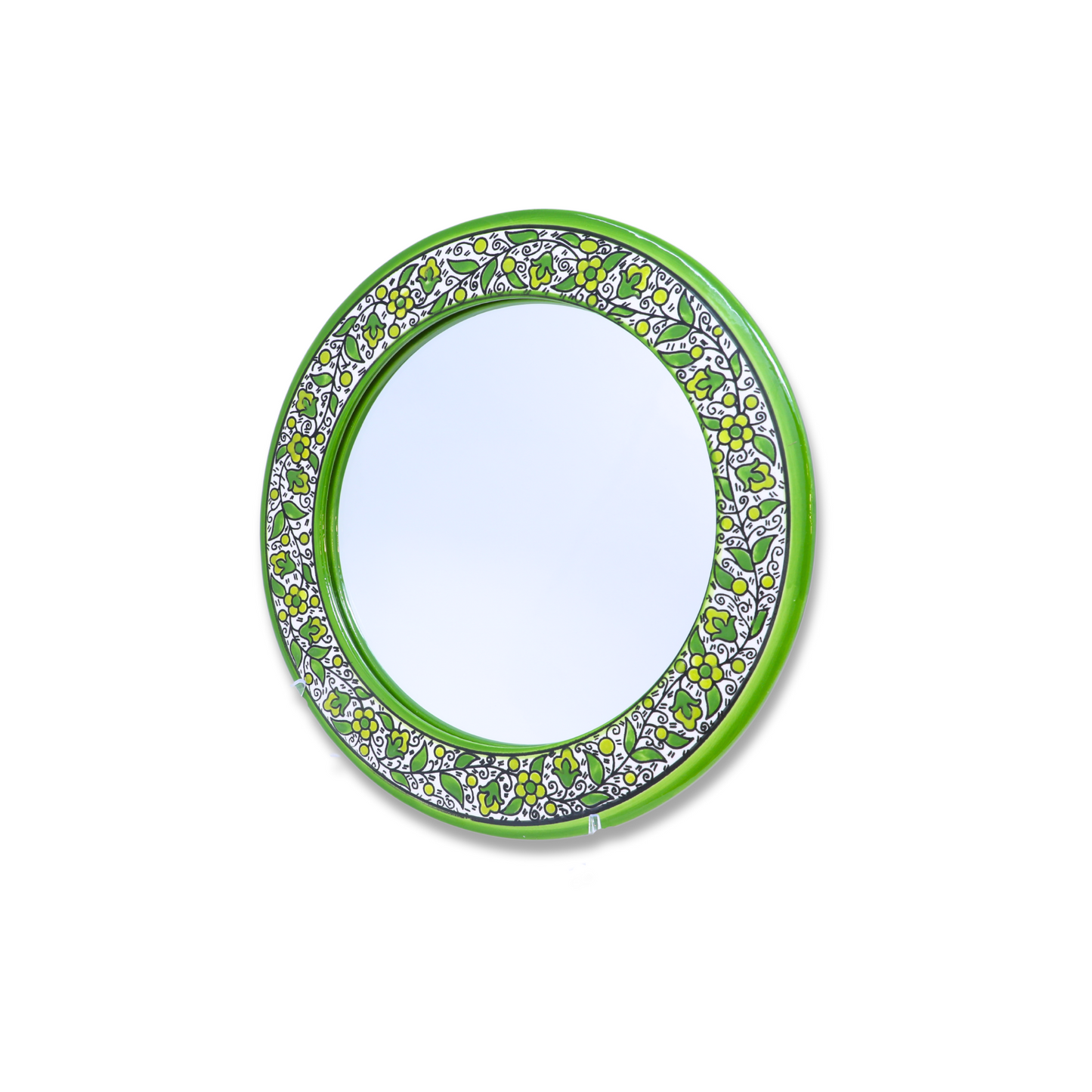 Handmade Ceramic Round Wall Mirror 27 cm, Small