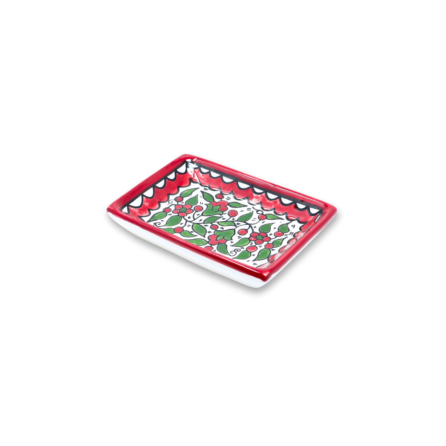Handmade Ceramic Serving Plate, Rectangle, 14.5x10.5 cm