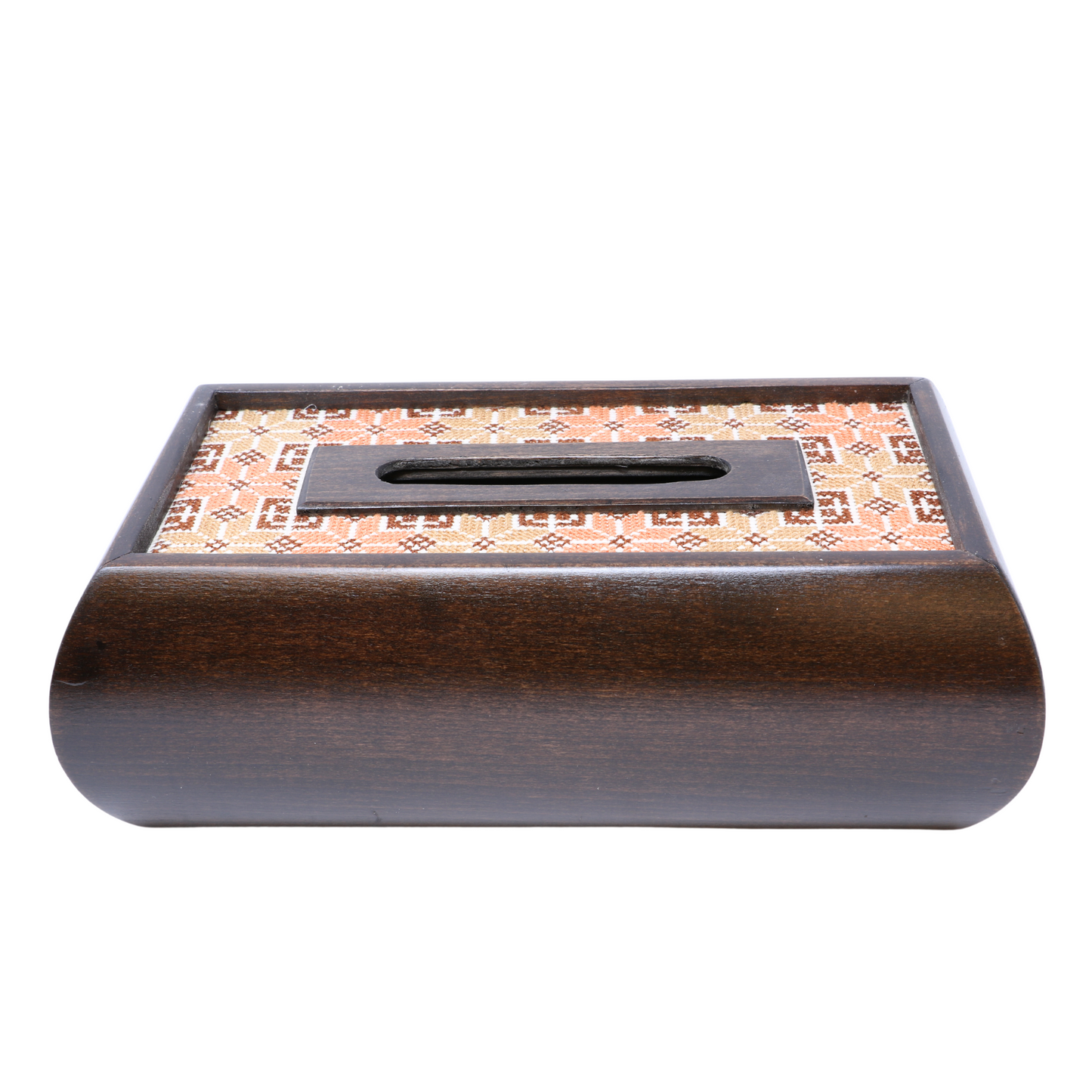 Artisanal Beauty: Hand-Embroidered Wooden Tissue Box (27x15x10 cm)