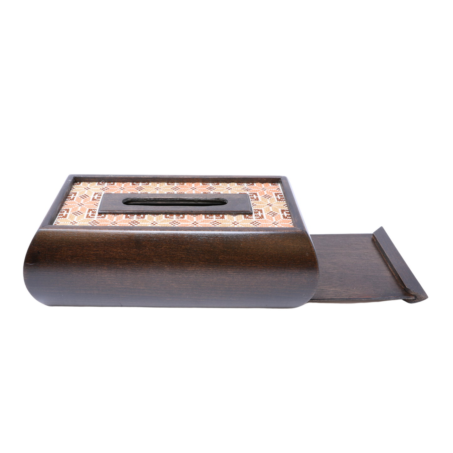 Artisanal Beauty: Hand-Embroidered Wooden Tissue Box (27x15x10 cm)
