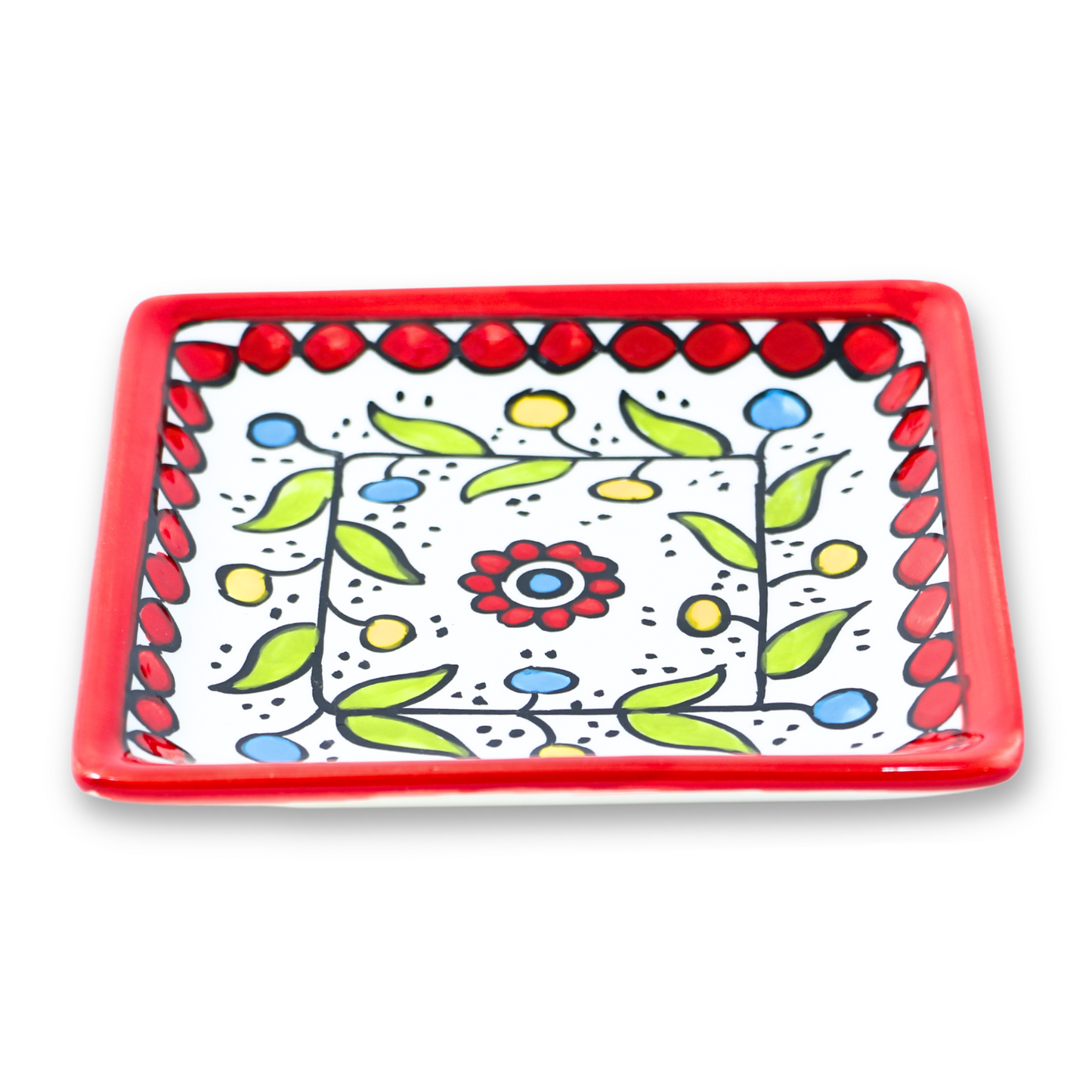 Handmade Ceramic Serving Plate, Square, 13 cm