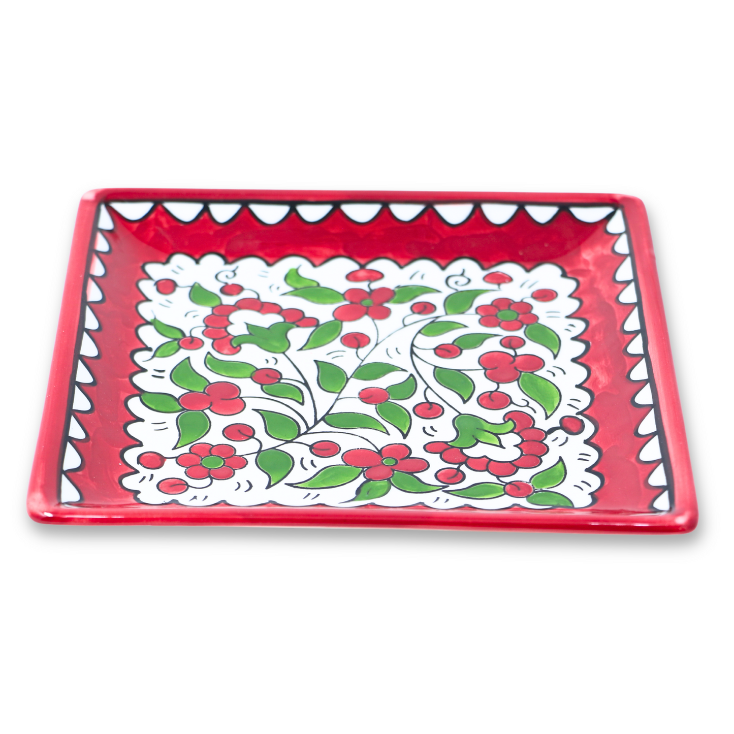 Handmade Ceramic Serving Plate, Square, 16 cm