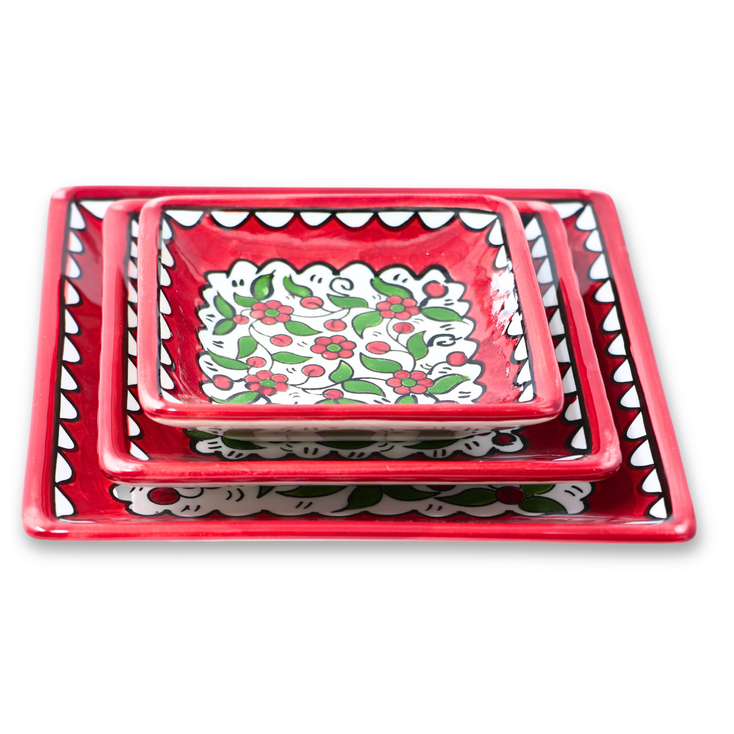 Handmade Ceramic Serving Plate, Square, 16 cm