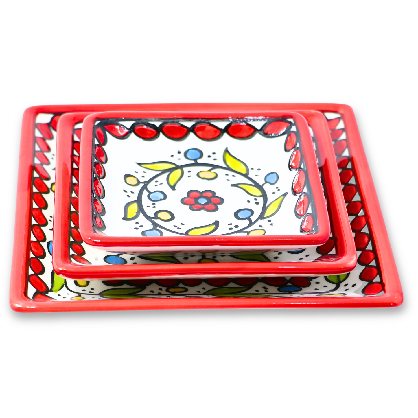 Handmade Ceramic Serving Plate, Square, 16 cm