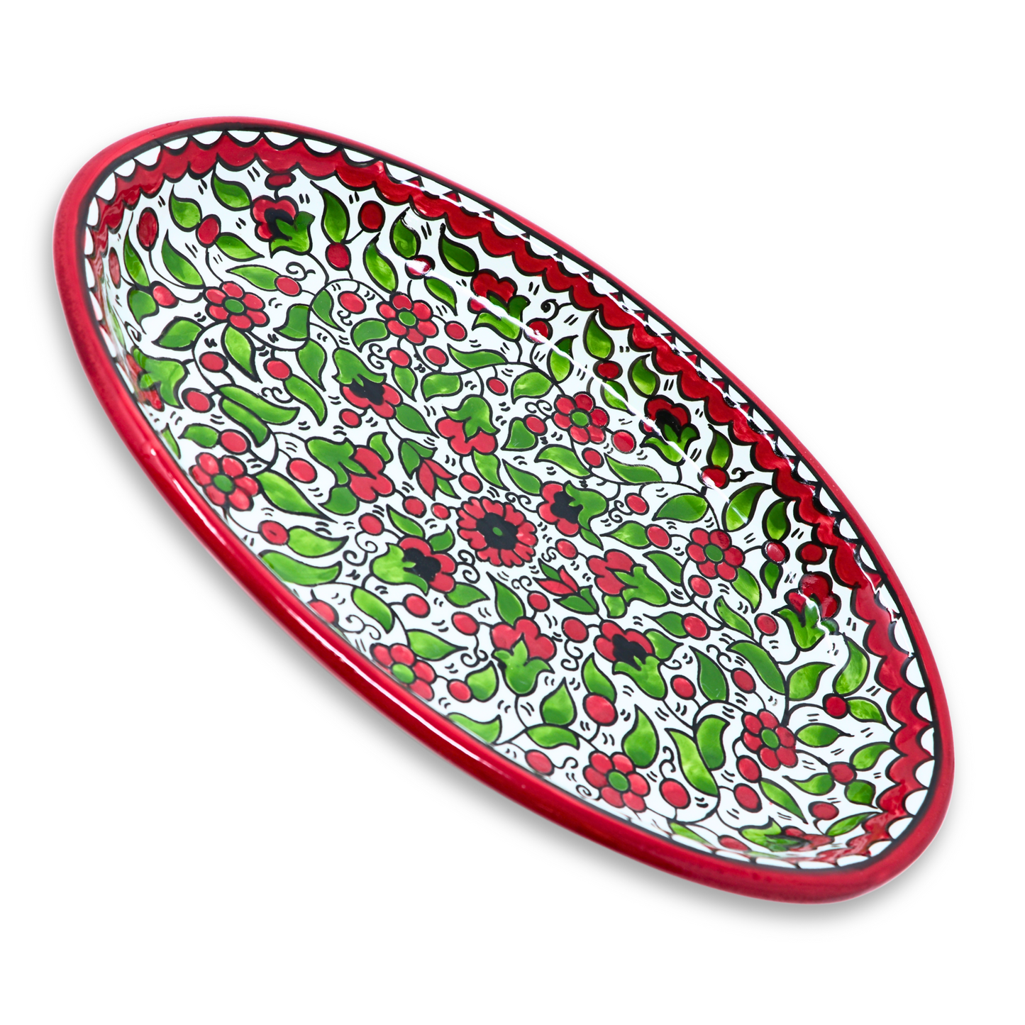 Handmade Ceramic Large Serving Platter, Oval, 40x27 cm