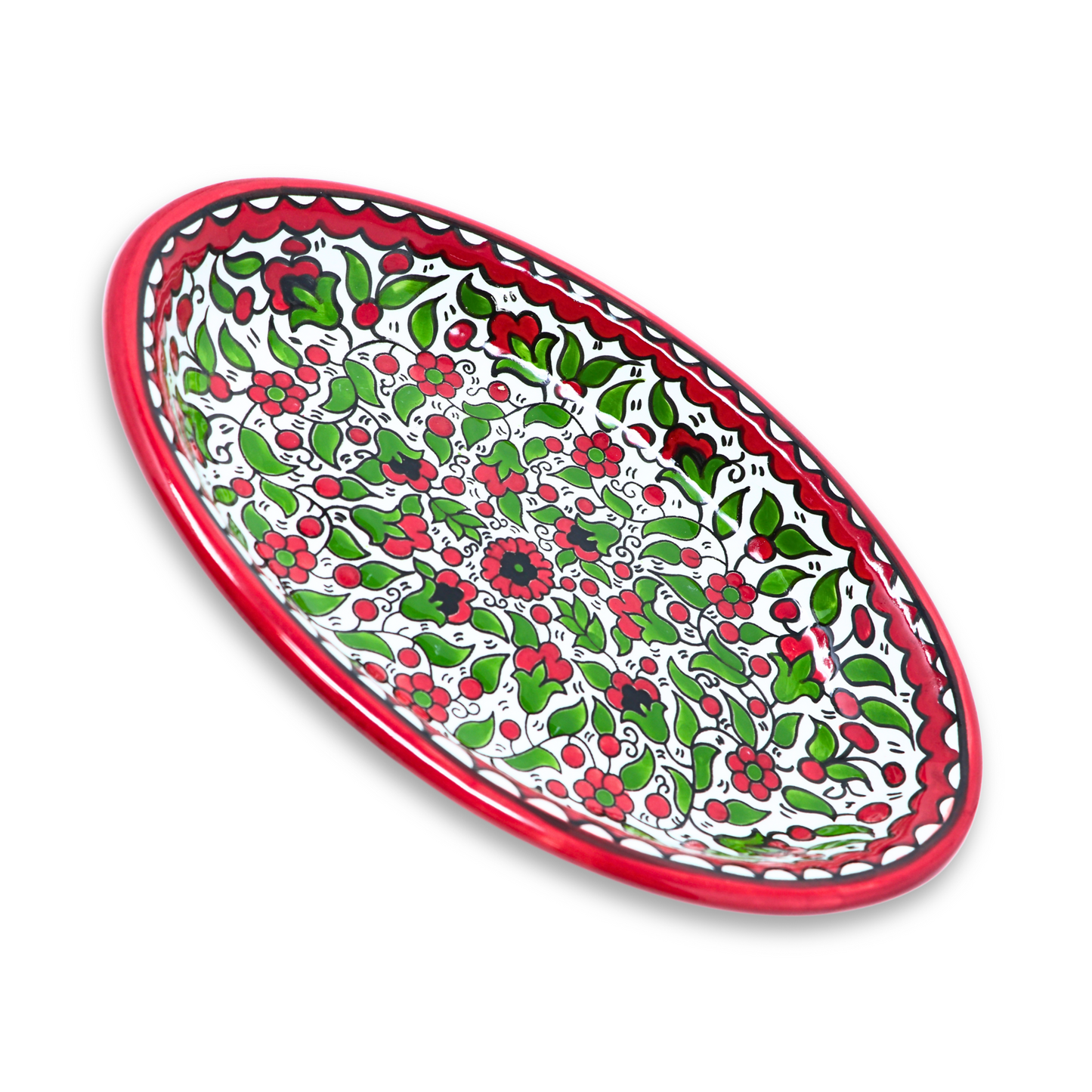 Handmade Ceramic Serving Platter, Oval, 31x22 cm