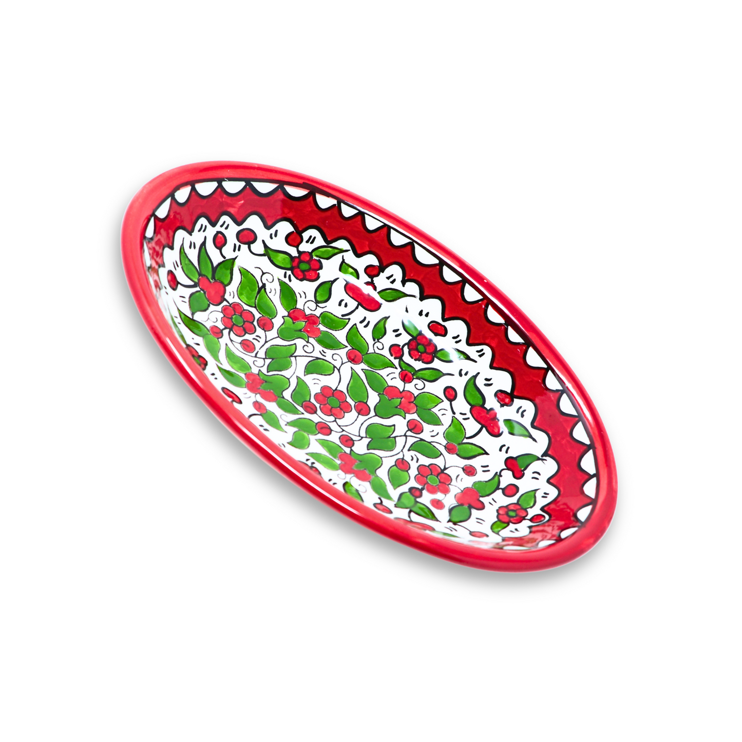 Handmade Ceramic Serving Platter, Oval, 23x16 cm