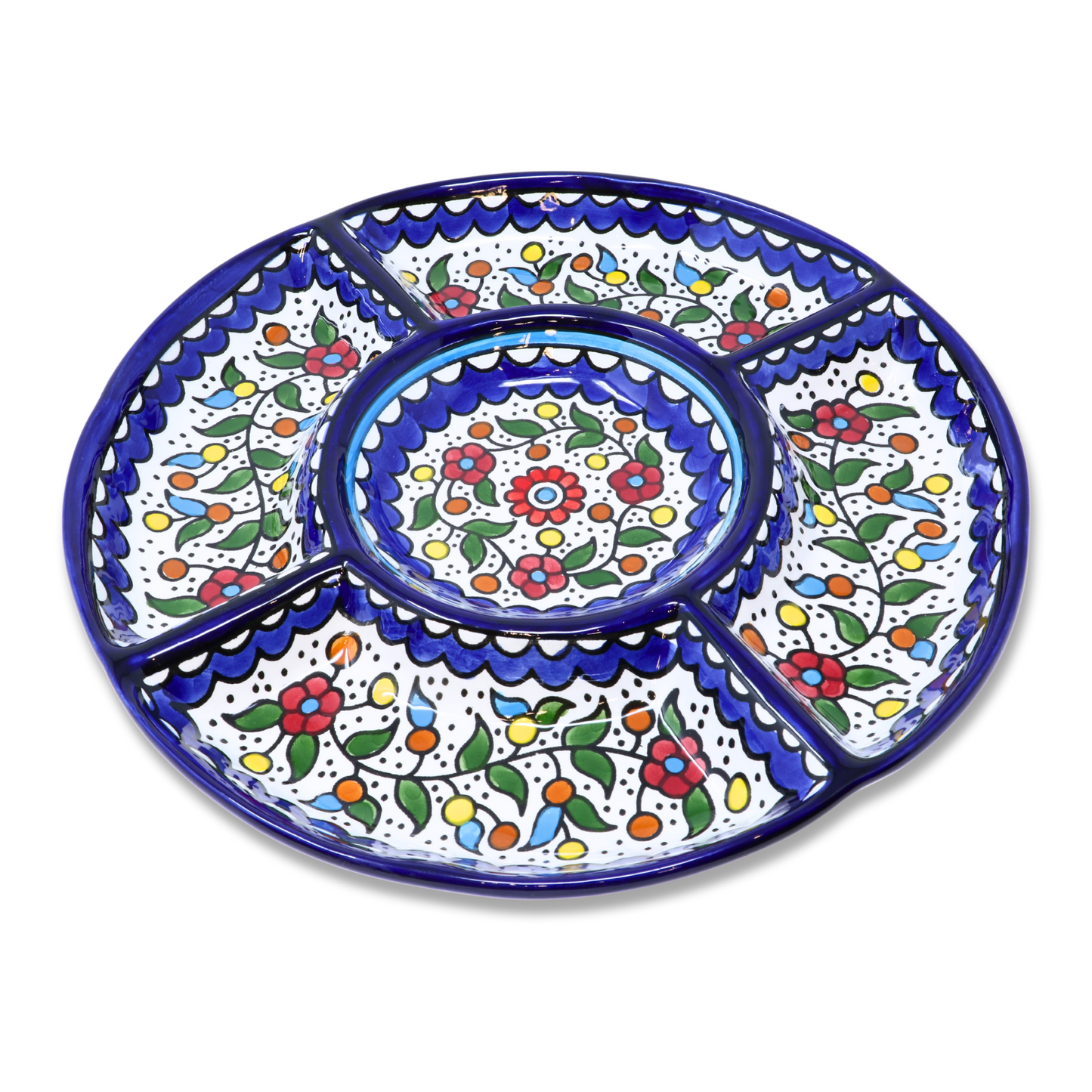 Handmade Ceramic 5-Section Large Appetizer Platter 30 cm