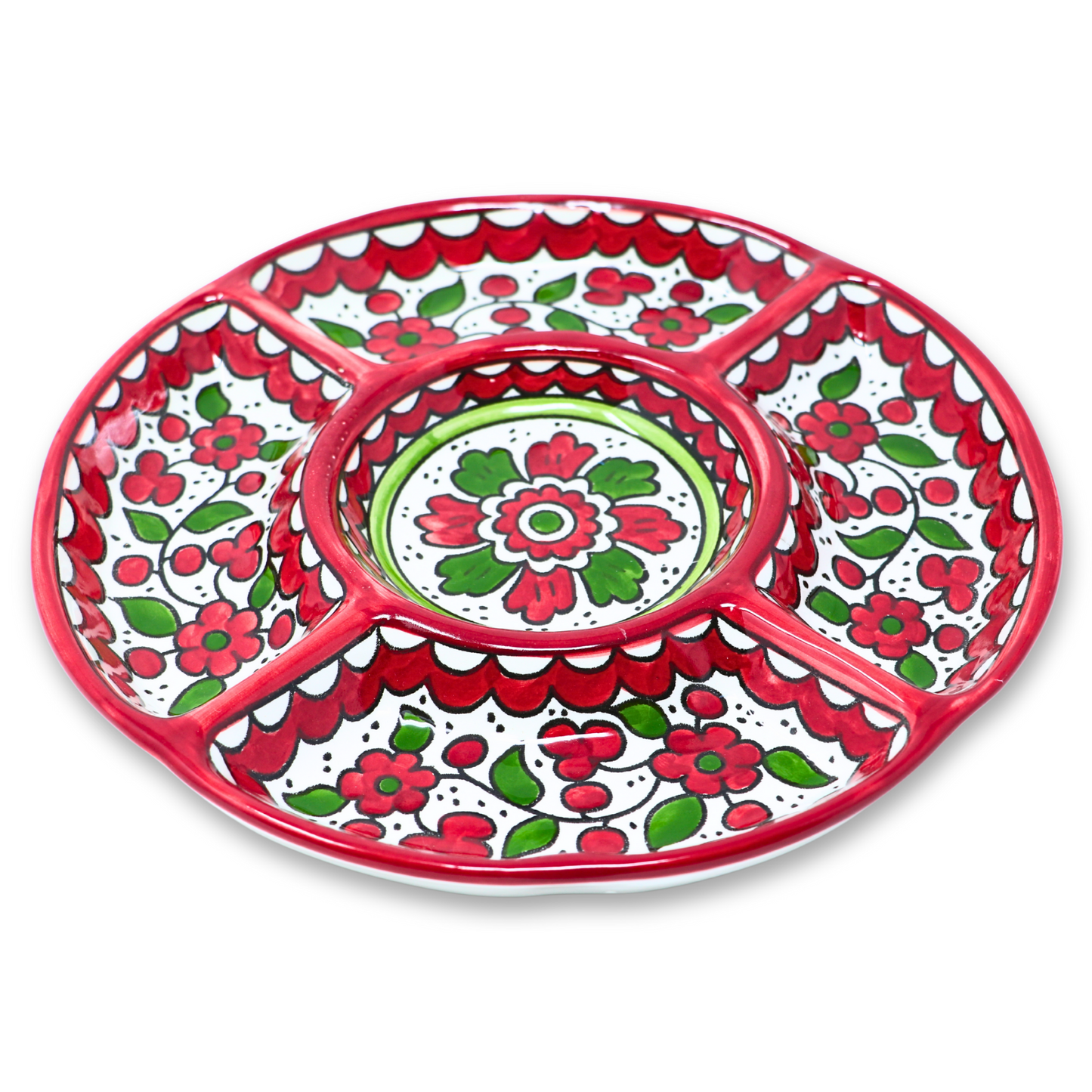 Handmade Ceramic 5-Section Large Appetizer Platter 30 cm