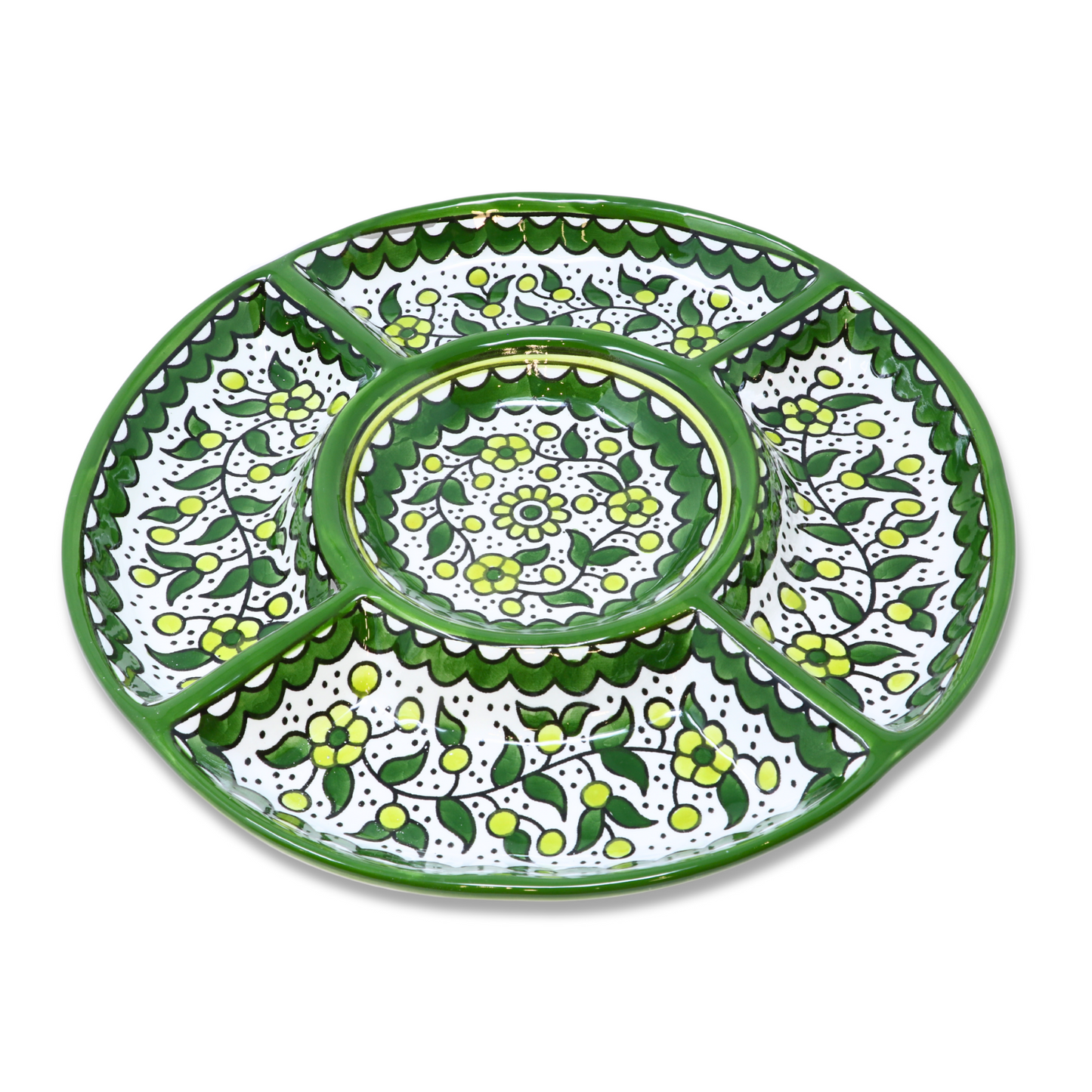 Handmade Ceramic 5-Section Large Appetizer Platter 30 cm
