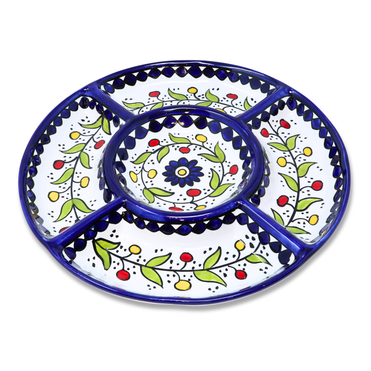 Handmade Ceramic 5-Section Large Appetizer Platter 30 cm