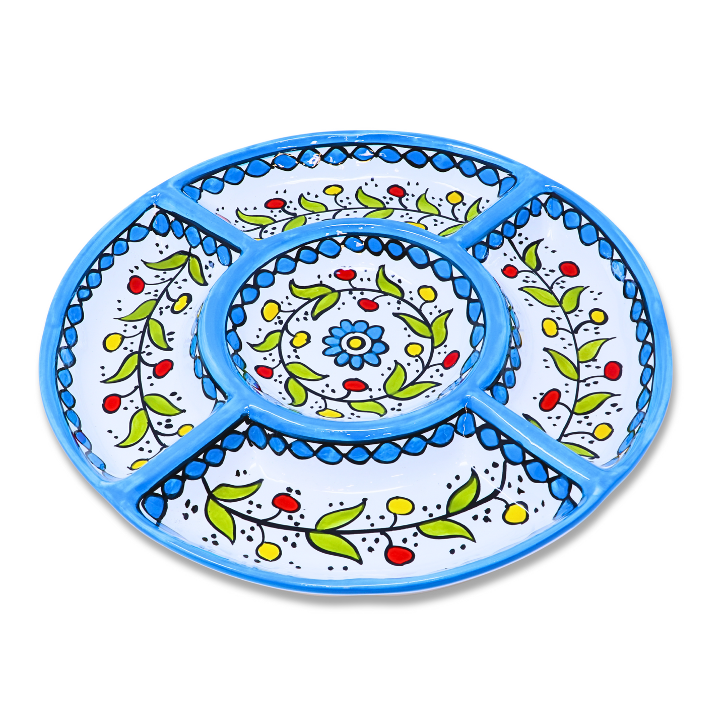 Handmade Ceramic 5-Section Large Appetizer Platter 30 cm