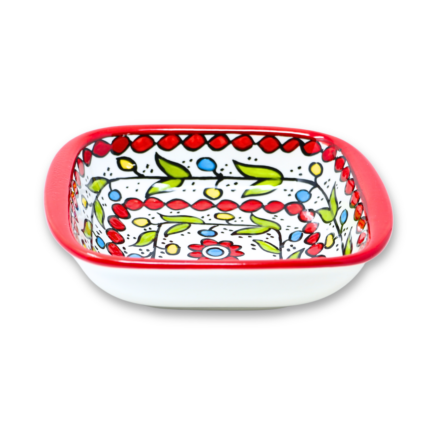 Handmade Ceramic Square Bowl with Handle 16 cm