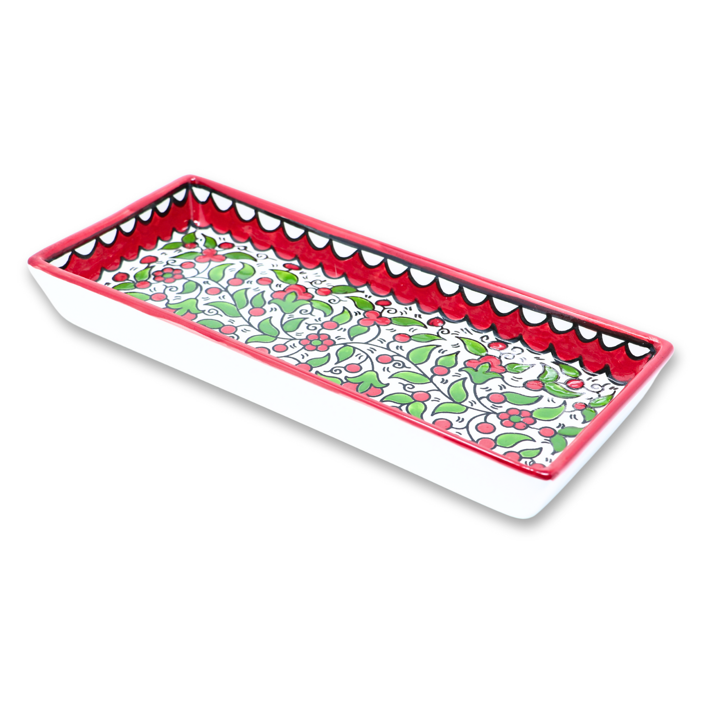 Handmade Ceramic Serving Platter, Rectangle, 31.5x13.5 cm