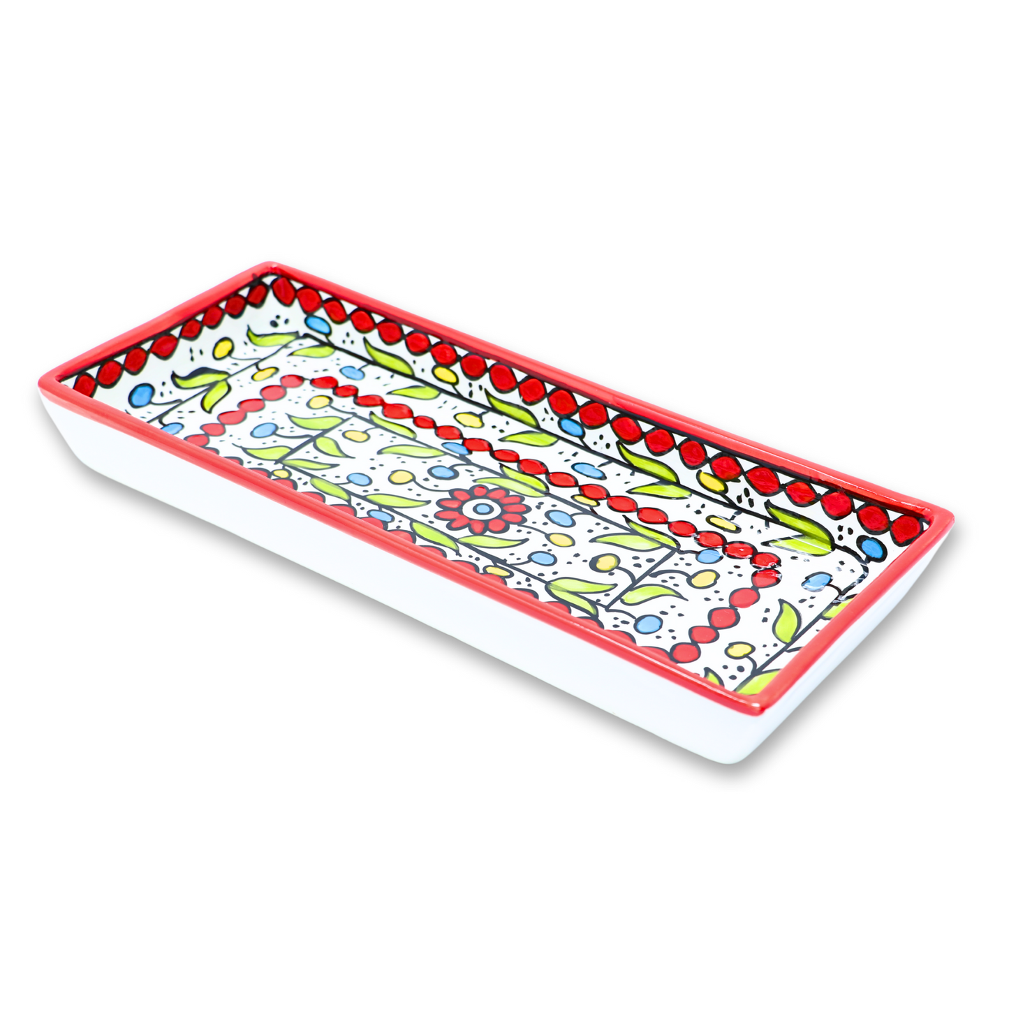 Handmade Ceramic Serving Platter, Rectangle, 31.5x13.5 cm