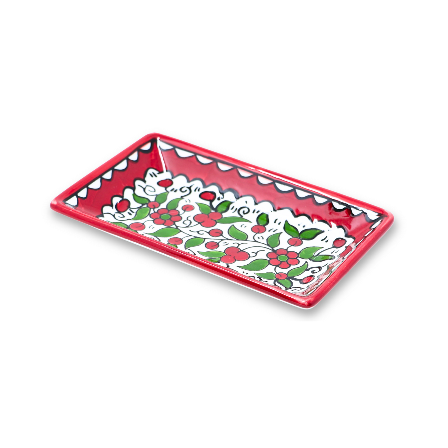 Handmade Ceramic Serving Plate, Rectangle, 17x10 cm