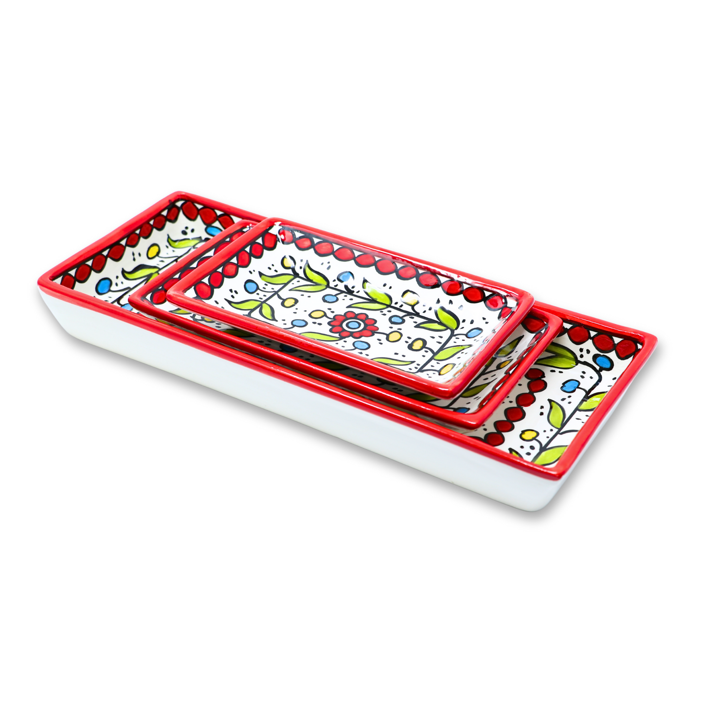 Handmade Ceramic Serving Plate, Rectangle, 21x11 cm