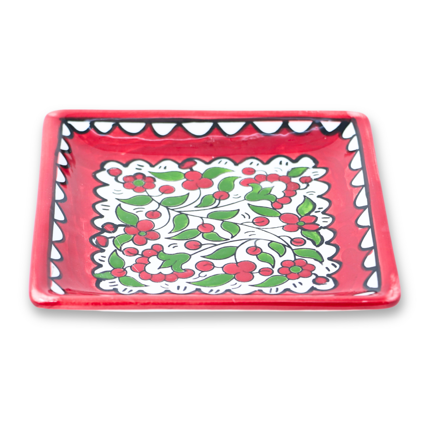 Handmade Ceramic Serving Plate, Square, 13 cm