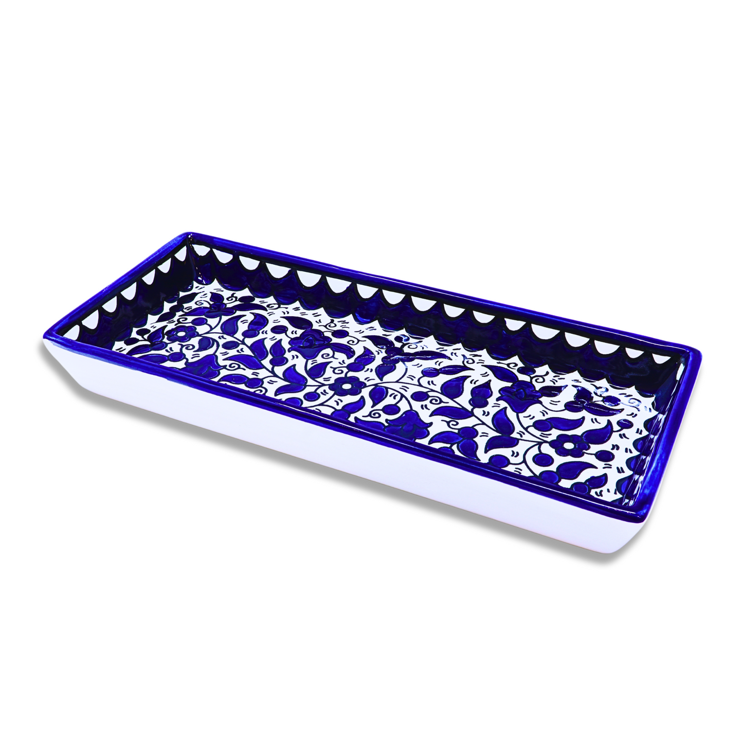 Handmade Ceramic Serving Platter, Rectangle, 31.5x13.5 cm