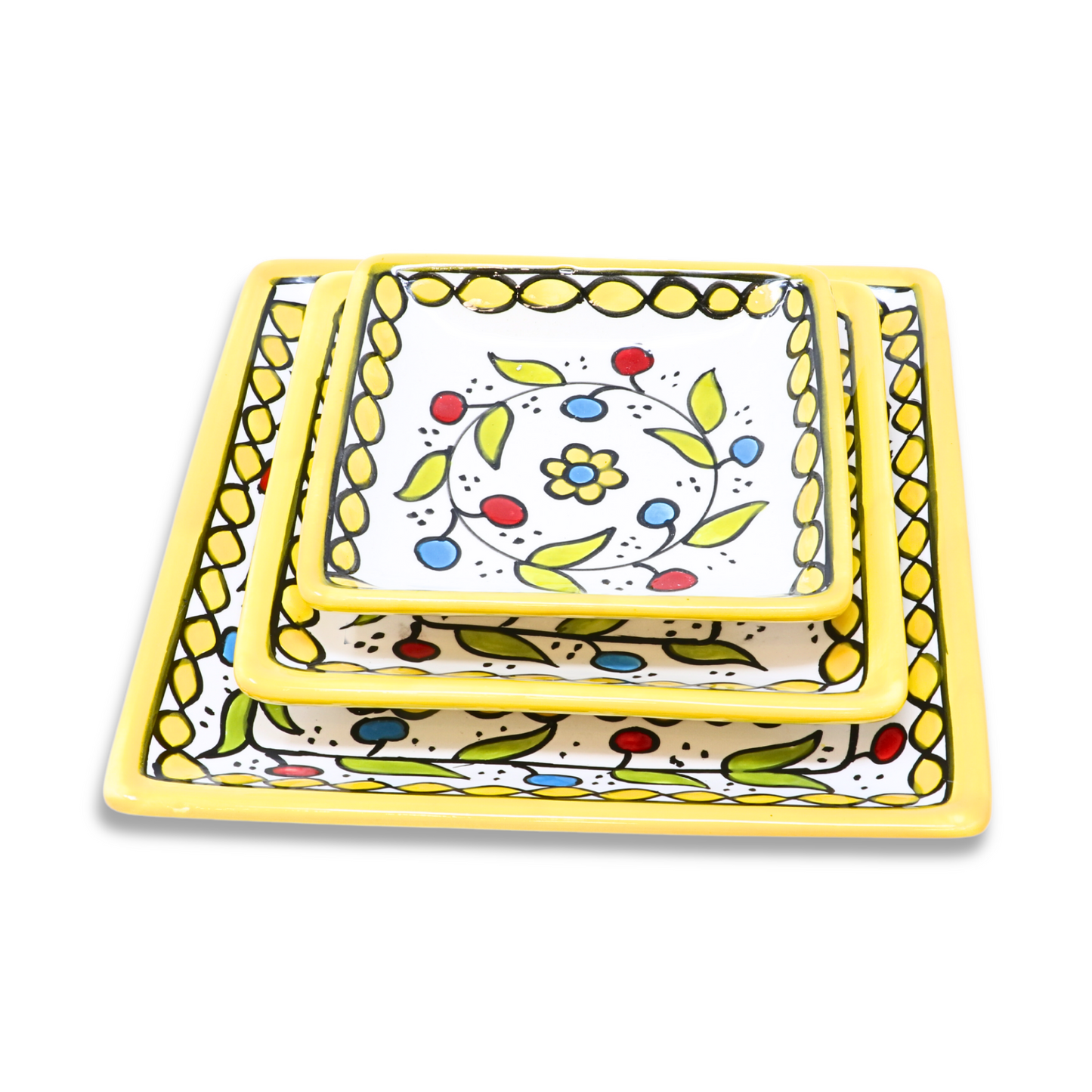 Handmade Ceramic Serving Plate, Square, 16 cm
