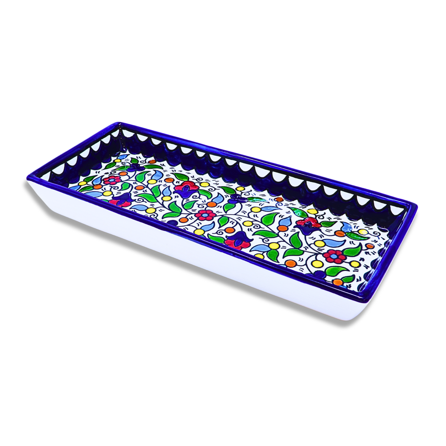 Handmade Ceramic Serving Platter, Rectangle, 31.5x13.5 cm