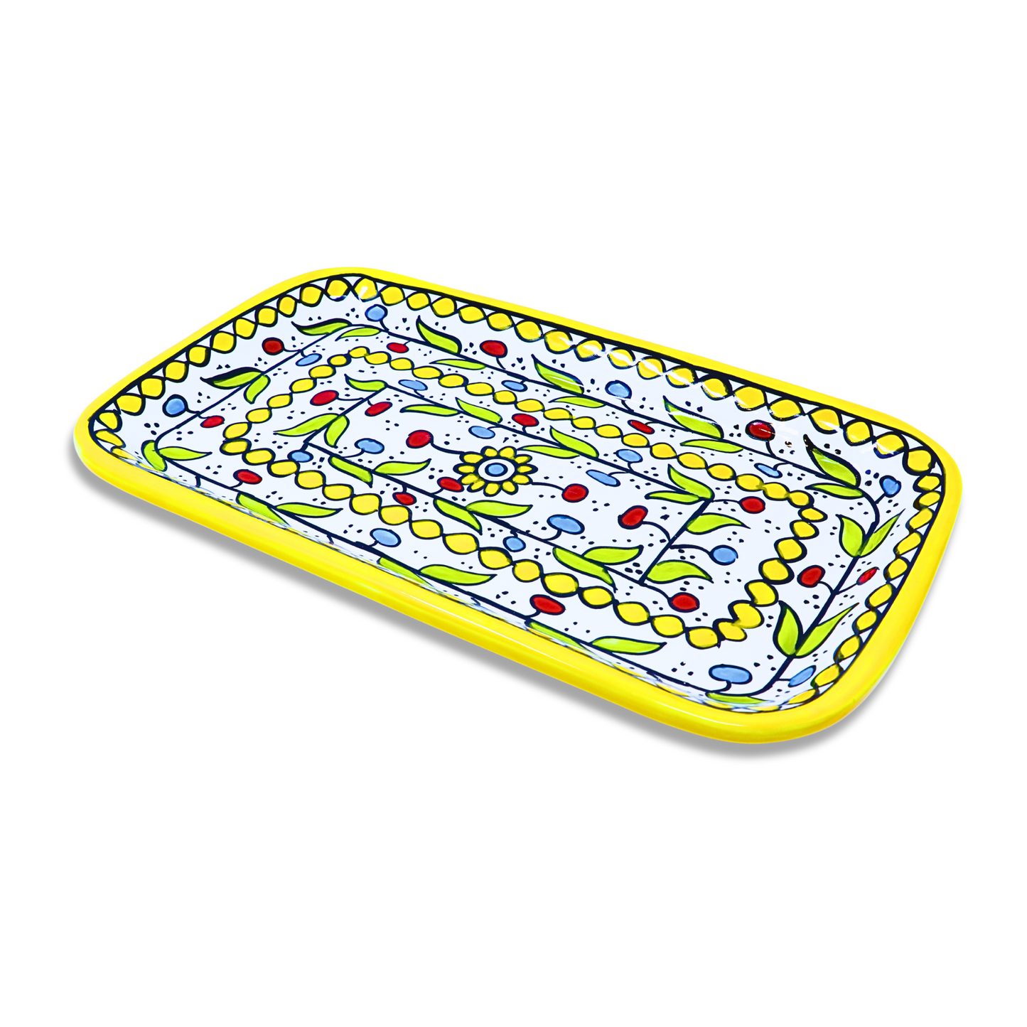 Handmade Ceramic Serving Platter, Rectangle, 33x19 cm