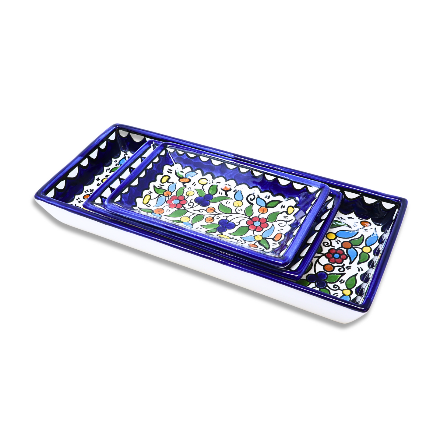 Handmade Ceramic Serving Plate, Rectangle, 21x11 cm