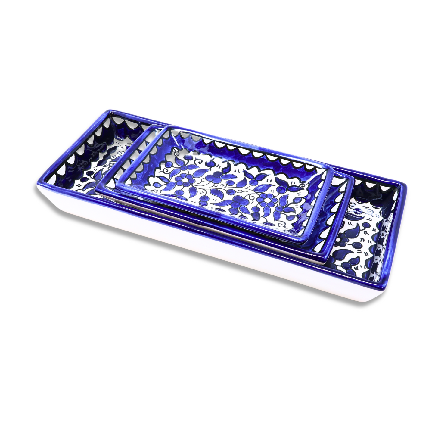 Handmade Ceramic Serving Plate, Rectangle, 21x11 cm
