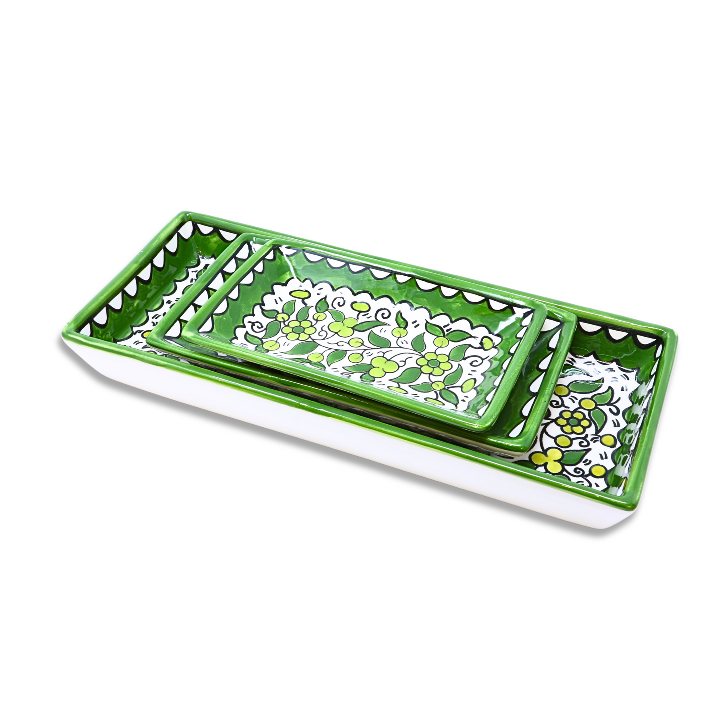 Handmade Ceramic Serving Plate, Rectangle, 21x11 cm