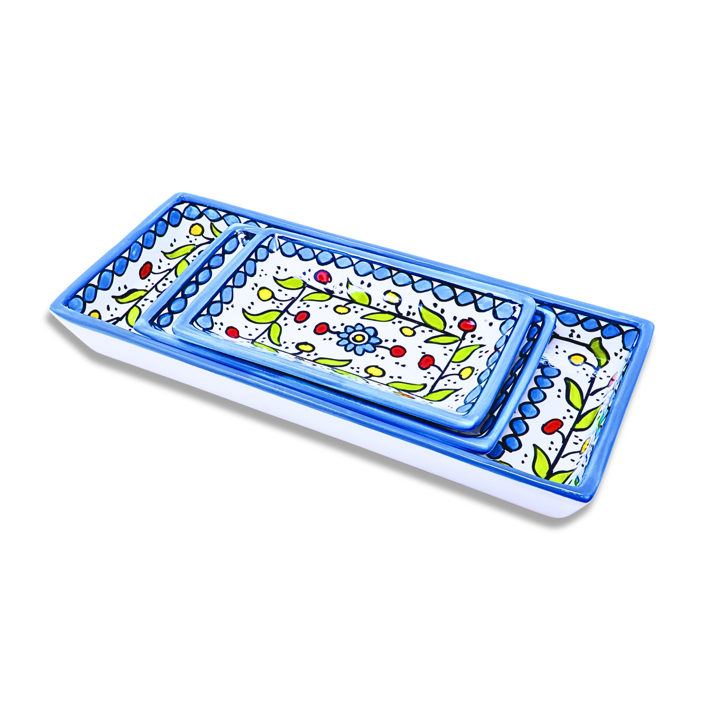 Handmade Ceramic Serving Plate, Rectangle, 21x11 cm