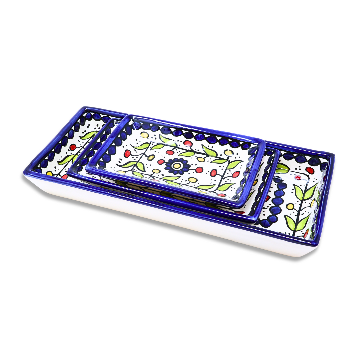 Handmade Ceramic Serving Plate, Rectangle, 21x11 cm