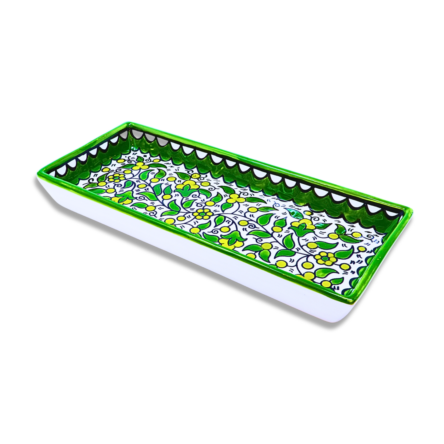 Handmade Ceramic Serving Platter, Rectangle, 31.5x13.5 cm