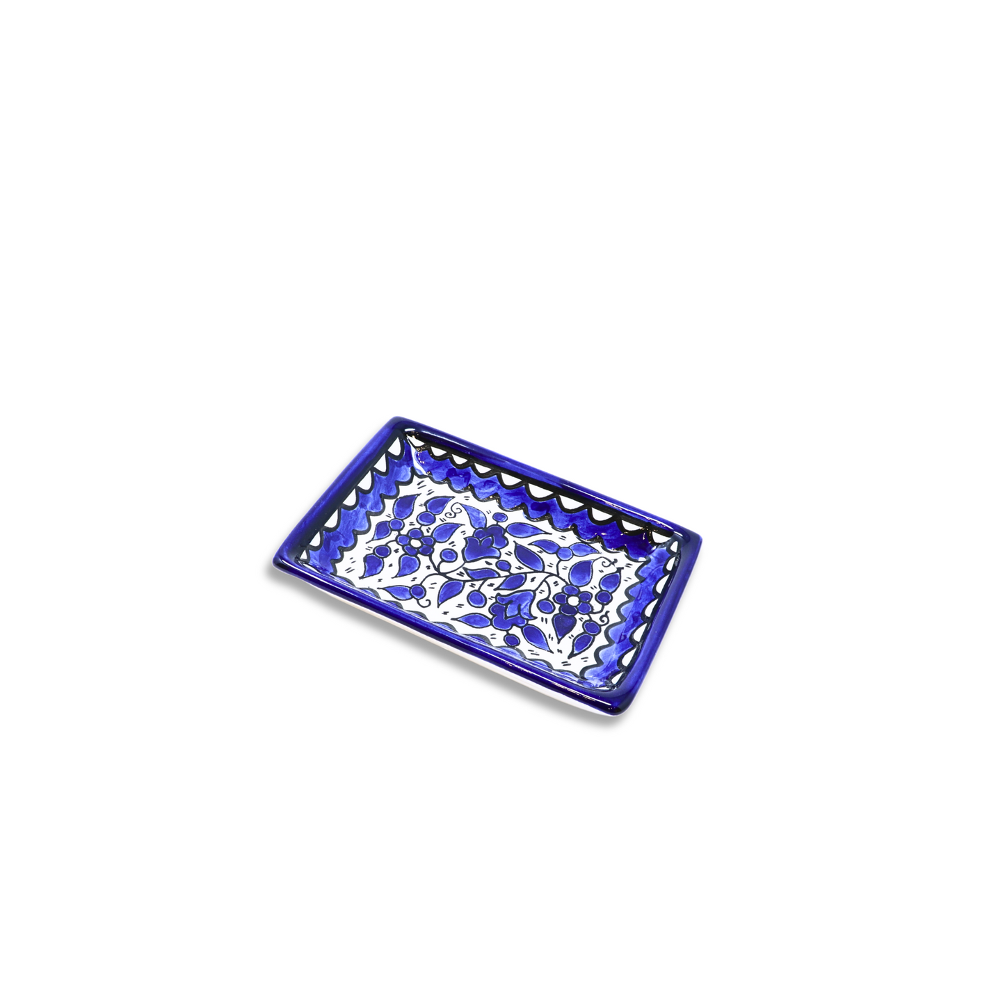 Handmade Ceramic Serving Plate, Rectangle, 14.5x10.5 cm