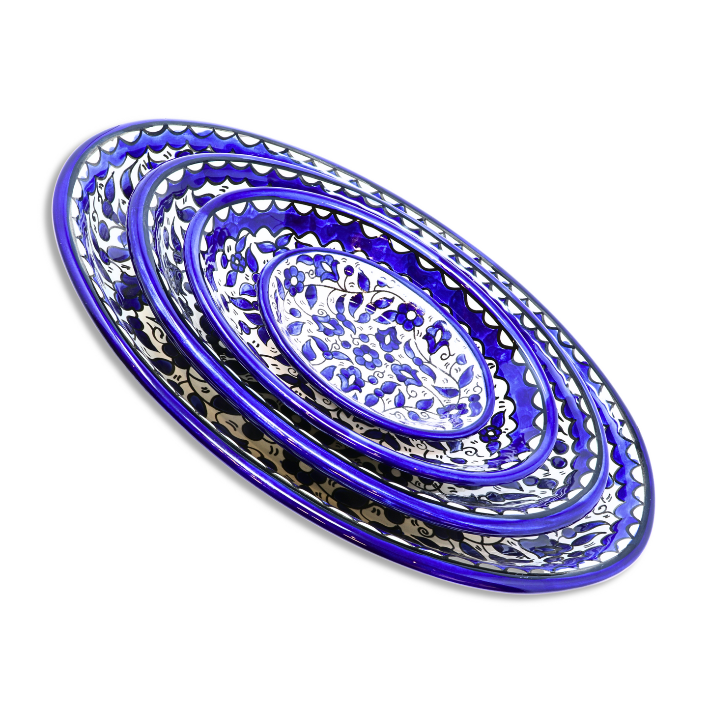 Handmade Ceramic Large Serving Platter, Oval, 40x27 cm