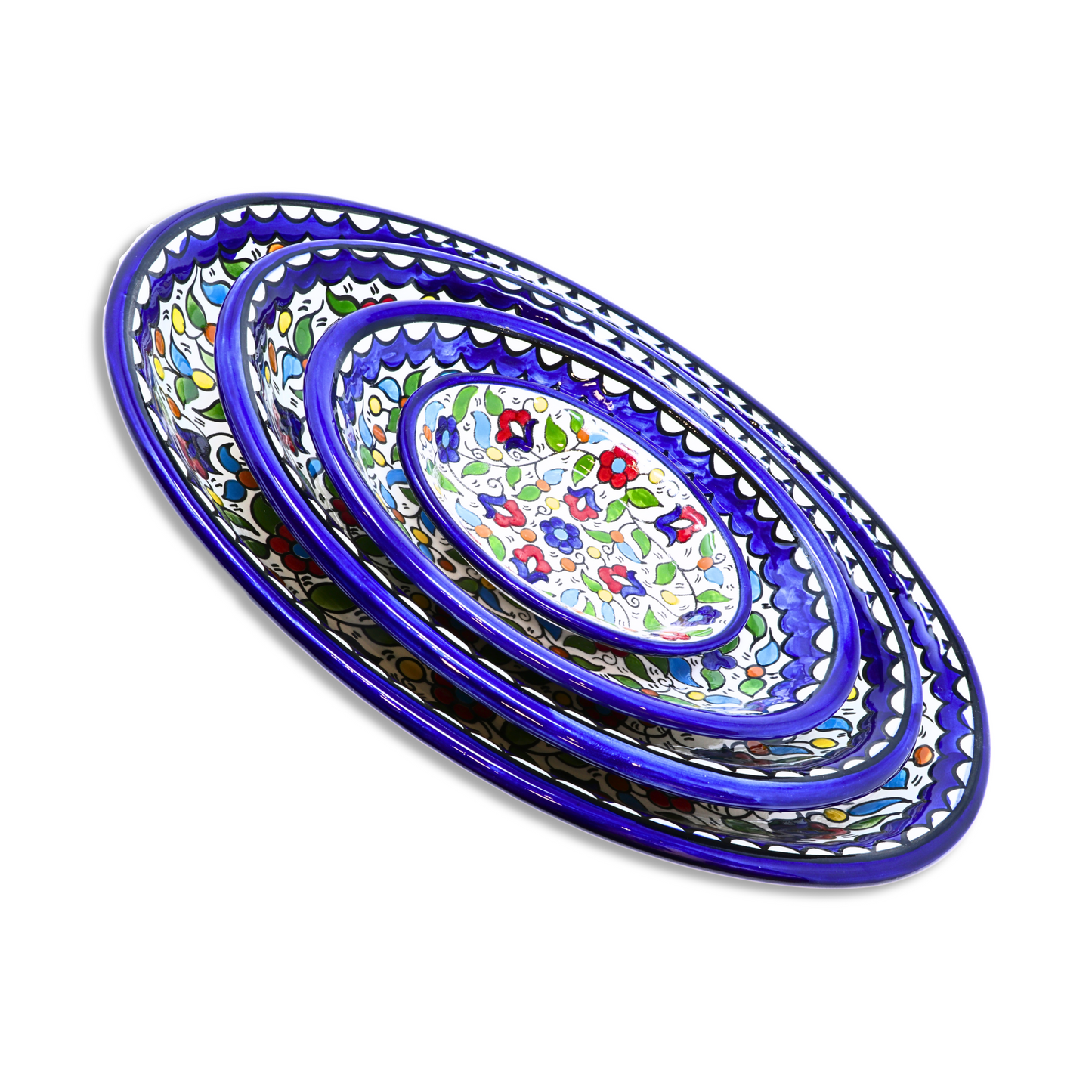 Handmade Ceramic Large Serving Platter, Oval, 40x27 cm