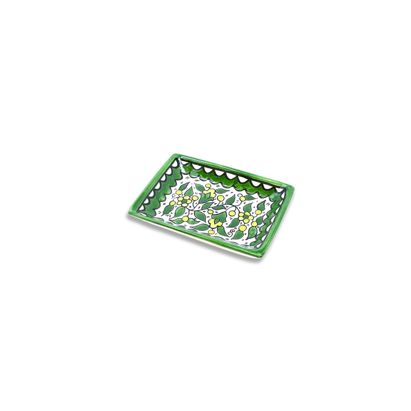 Handmade Ceramic Serving Plate, Rectangle, 14.5x10.5 cm