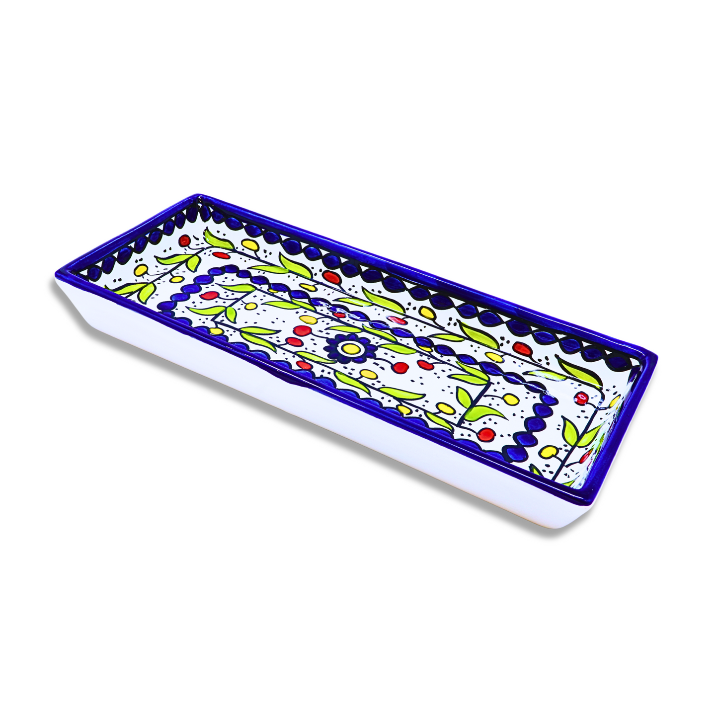 Handmade Ceramic Serving Platter, Rectangle, 31.5x13.5 cm