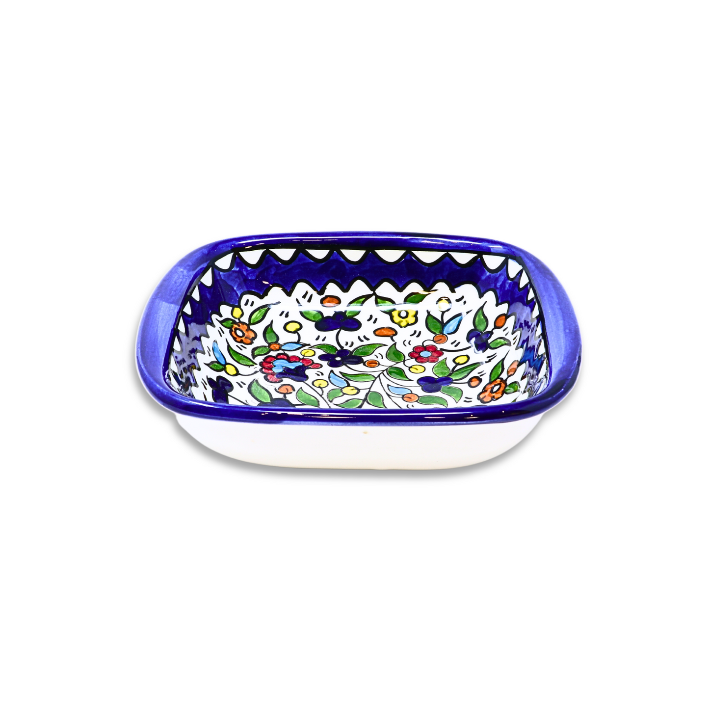 Handmade Ceramic Square Bowl with Handle 16 cm