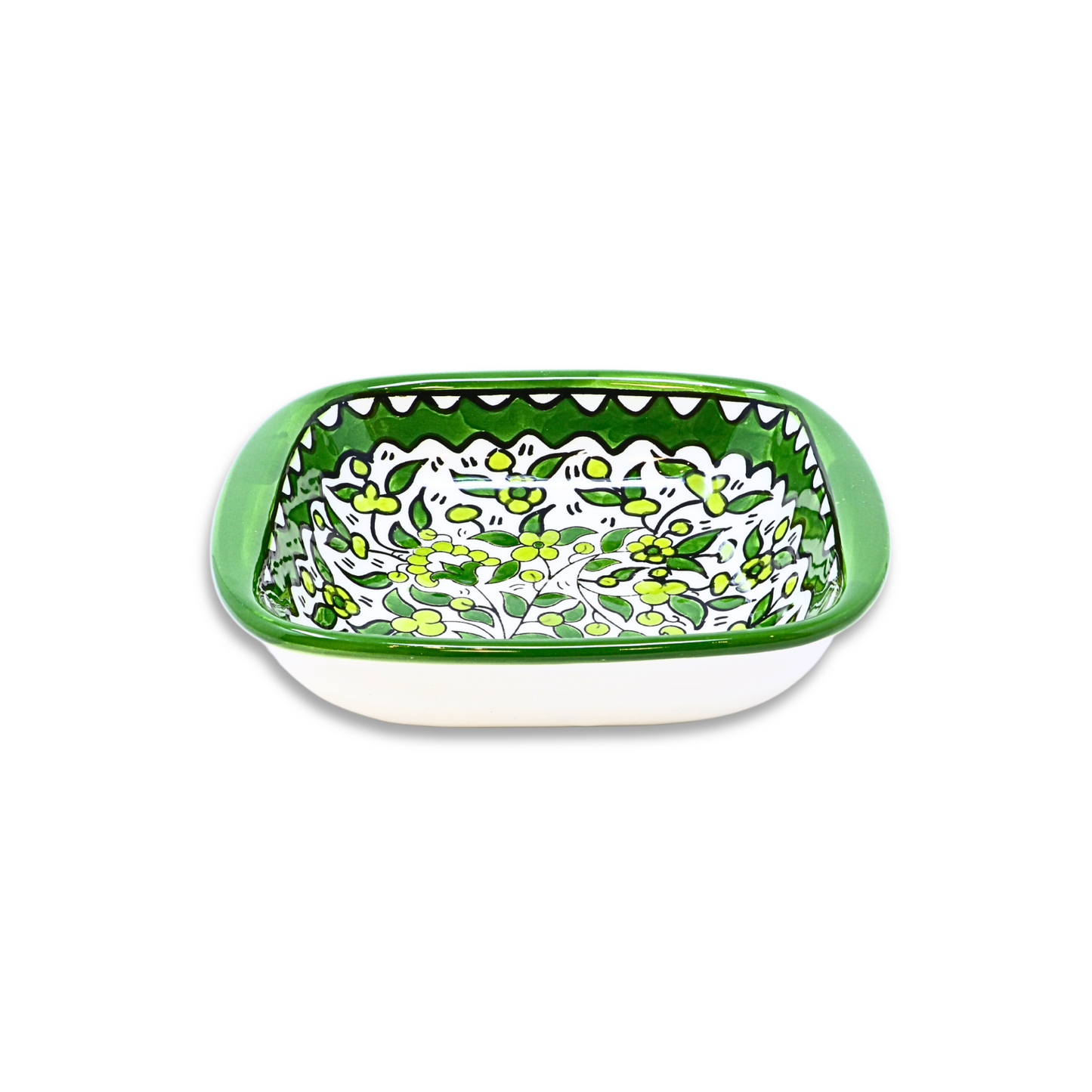 Handmade Ceramic Square Bowl with Handle 16 cm