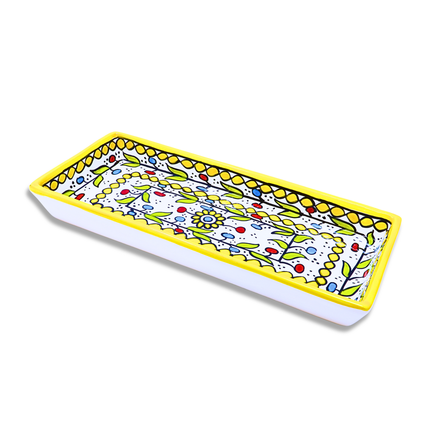 Handmade Ceramic Serving Platter, Rectangle, 31.5x13.5 cm
