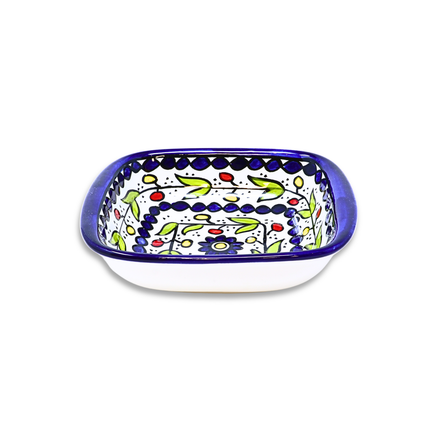 Handmade Ceramic Square Bowl with Handle 16 cm