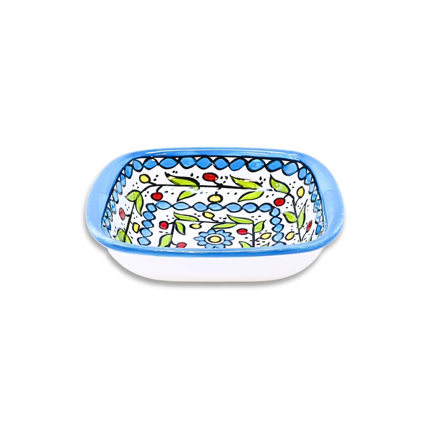 Handmade Ceramic Square Bowl with Handle 16 cm