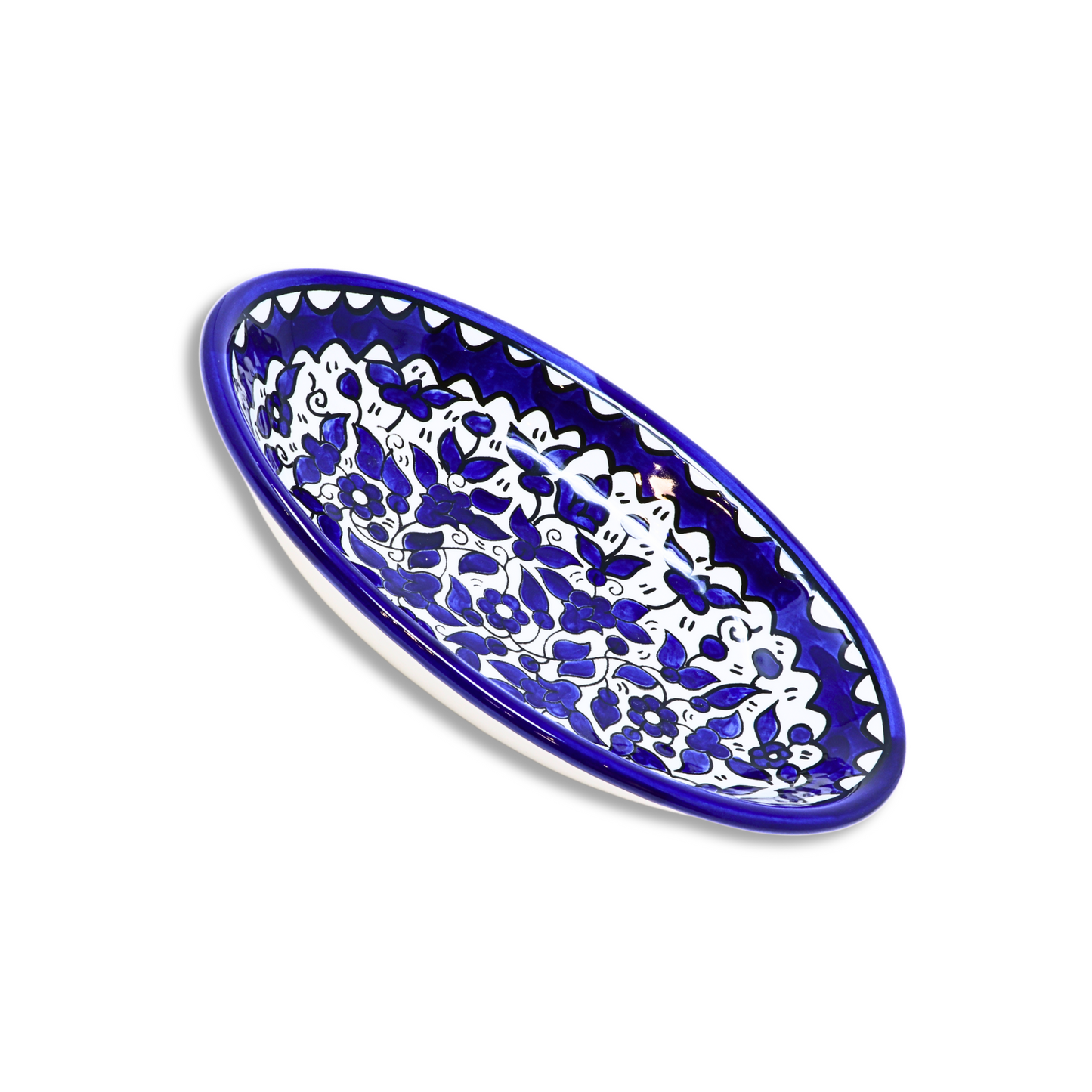 Handmade Ceramic Serving Platter, Oval, 23x16 cm