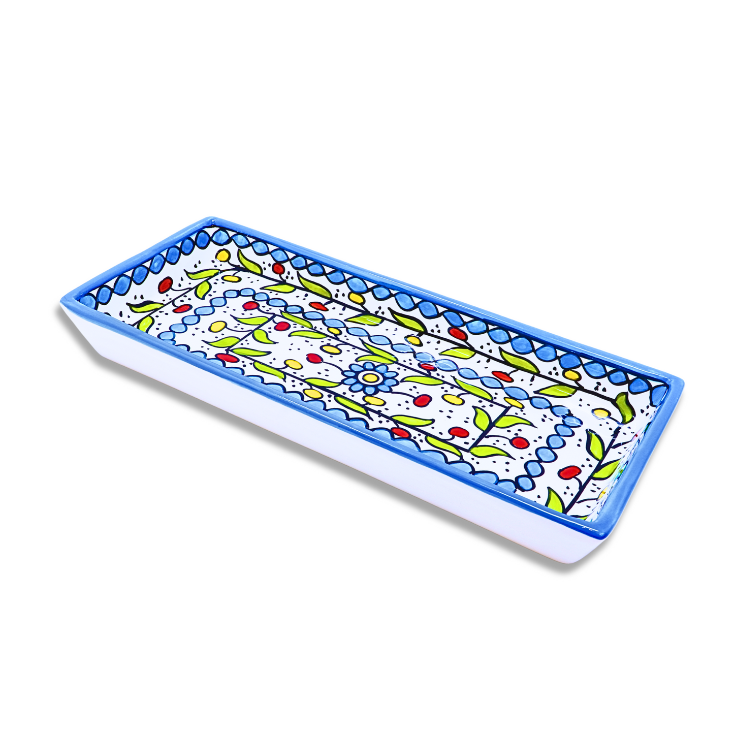 Handmade Ceramic Serving Platter, Rectangle, 31.5x13.5 cm