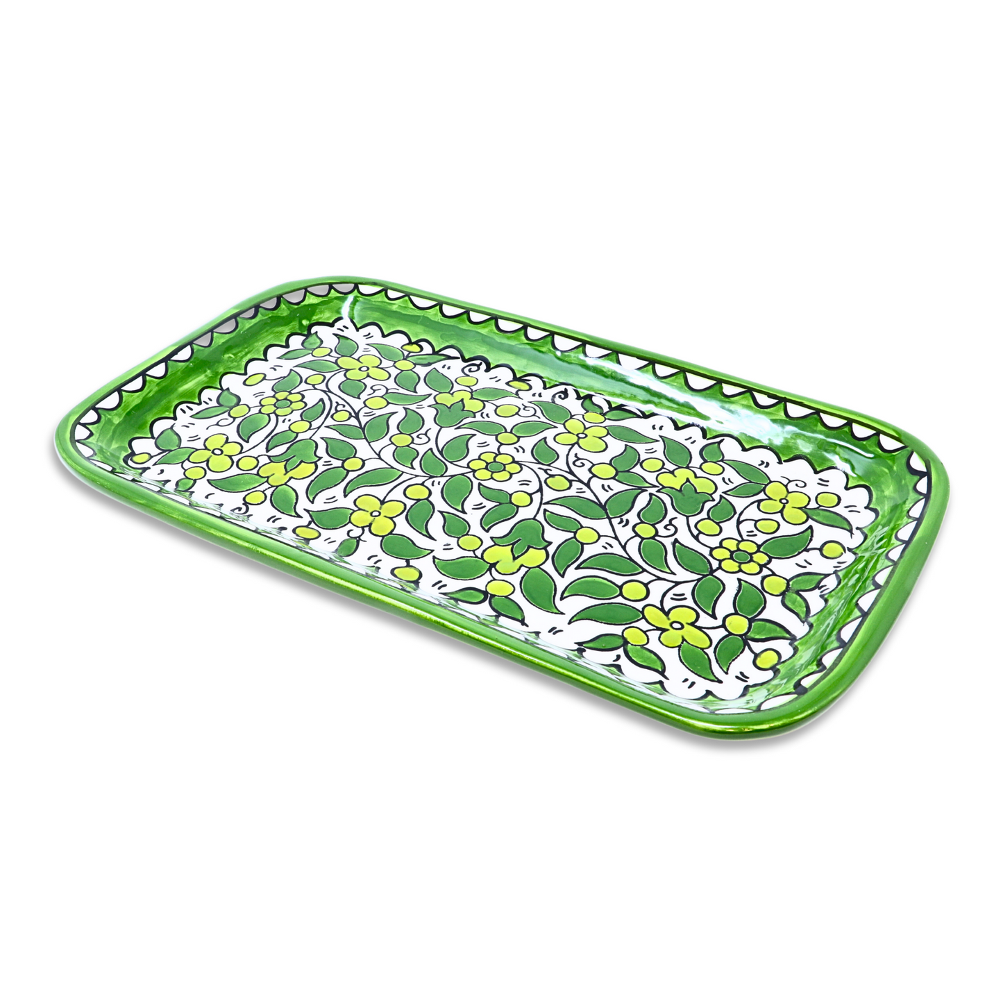 Handmade Ceramic Serving Platter, Rectangle, 33x19 cm