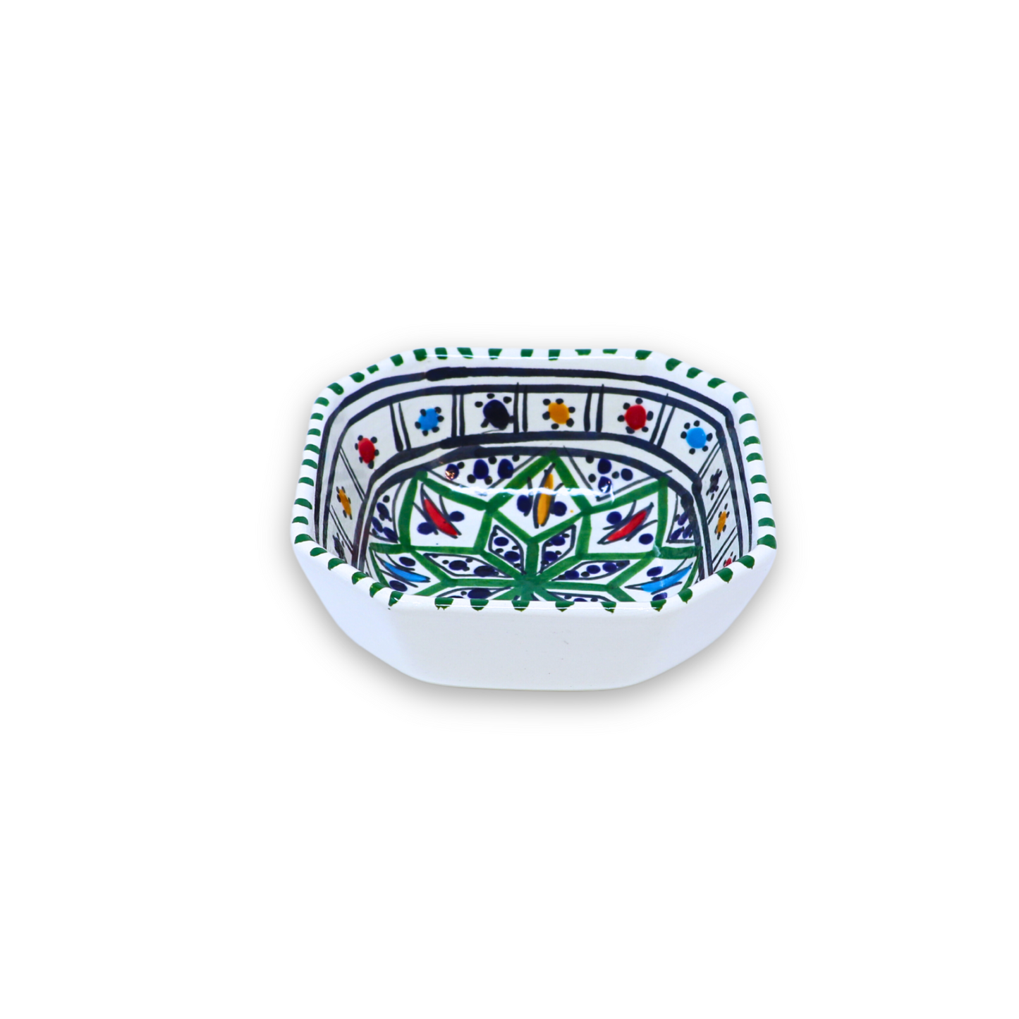 Handmade Ceramic Mini Octagonal Bowl, 10 cm