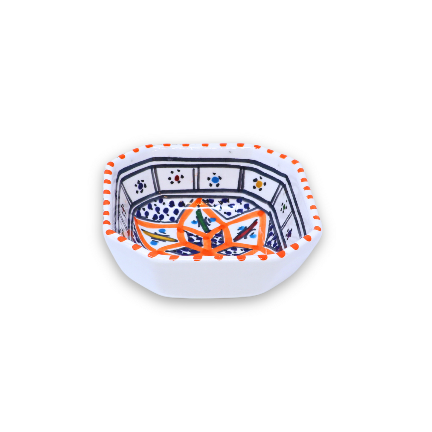 Handmade Ceramic Mini Octagonal Bowl, 10 cm
