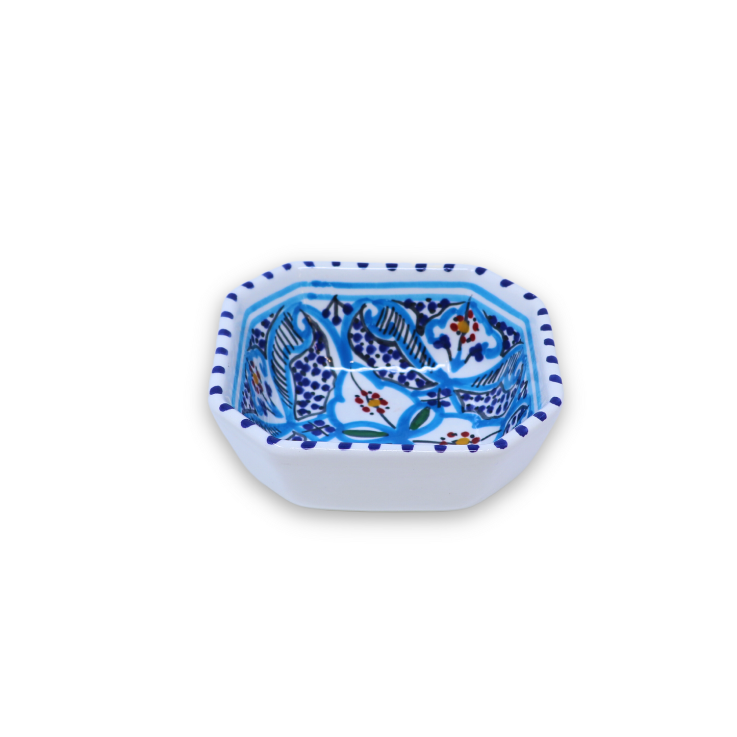 Handmade Ceramic Mini Octagonal Bowl, 10 cm